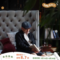 Tomato design produced brown gray diamond pull buckle aircraft fabric bed three kinds of bed structure original bed