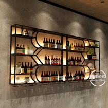 Wall-mounted wine rack rack bar bar wrought wine cabinet wall wine glass holder restaurant glowing wine rack display rack