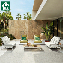 Nordic Rope Choreographer Sofa Brief Modern Waterproof Sunscreen Creativity Folk Hotel Open-air Villa Casual Teak Sofa