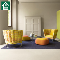 Nordic Rope Choreography Sofa Personality Creative Designer Colorful Waterproof Aluminum folk Courtyard Garden Sofa Combination