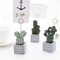 Cute cactus shape resin message clip note clip Creative desktop decoration Photo clip Business card clip Note clip