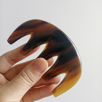 Tibet flower yak horn comb natural massage head Meridian pure male and female big tooth anti wood comb hair hair hair scalp