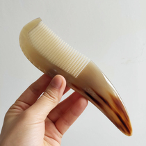 Famous horn maker large natural handmade white buffalo horn massage comb anti-static comb scalp meridian massage comb