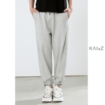 Mens health pants 2021 Spring and Autumn New loose trend straight casual pants breathable drawstring knitted trousers