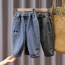 Boy gush pants 2021 new outwear baby autumn winter ocean qi children thicken jeans the baby boom