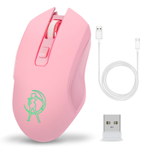 Mute Charging Wireless Beauty Girl Mouse Girl Cute Cartoon Pink Generic Apple Watson HP Notebook