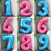32 inch large 0-9 blue pink digital aluminum film balloon birthday party wedding year-old decoration balloon
