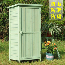 Outdoor solid wood balcony cabinet locker sunscreen garden garden storage cabinet sundry storage tools agricultural tools waterproof