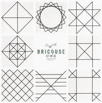 Modern Nordic simple black and white tiles geometric lines kitchen wall tiles toilet floor tiles retro tiles 300MM