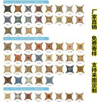 Round corner antique brick corner flower 73MM small tile living room floor tile flower piece American pastoral round corner brick star flower 78