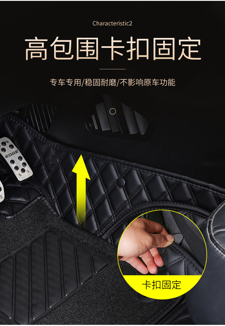 适用于灵枫 福特锐界脚垫7座全包围19锐界stline五七座改装专用后