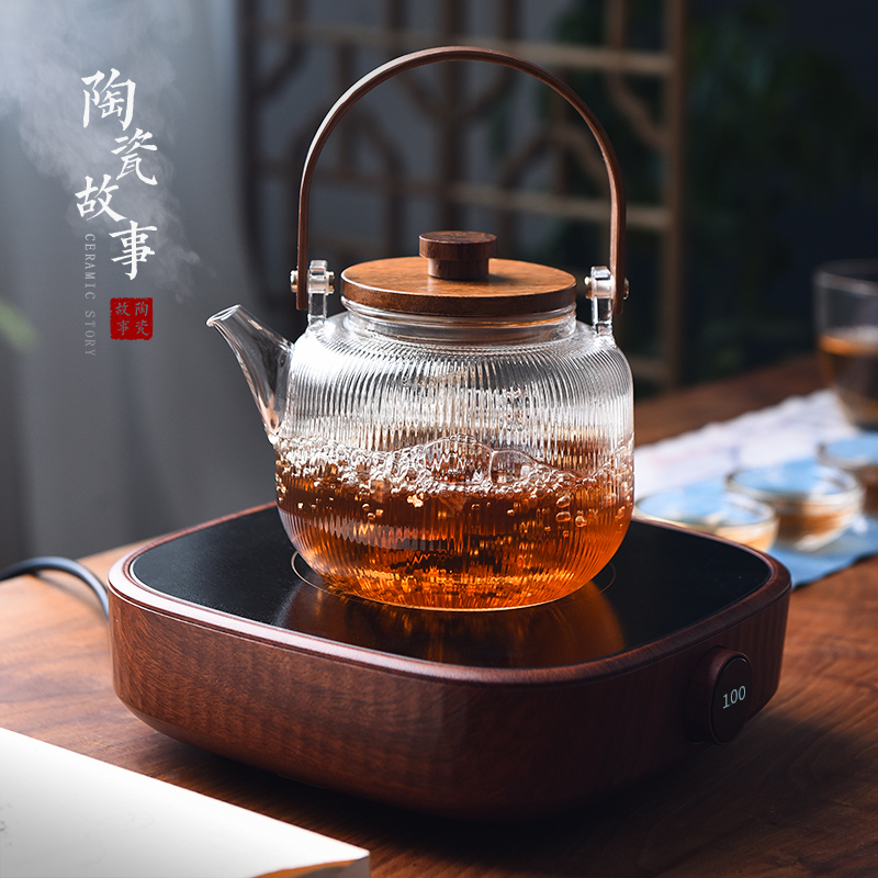 Ceramic cooking pot story single pot of electric TaoLu boiled tea boiled tea stove glass tea set more heat kettle