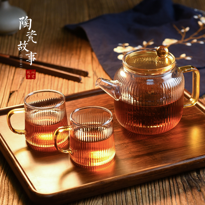 Ceramic story glass teapot high - temperature thickening teapot household teapot tea set tea separation