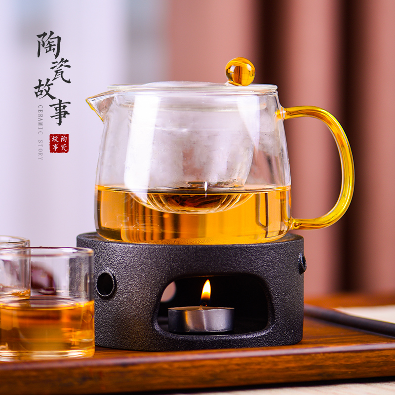 Based story Japanese warm tea exchanger with the ceramics heating insulation base flower tea sets accessories thermostatic treasure the teapot