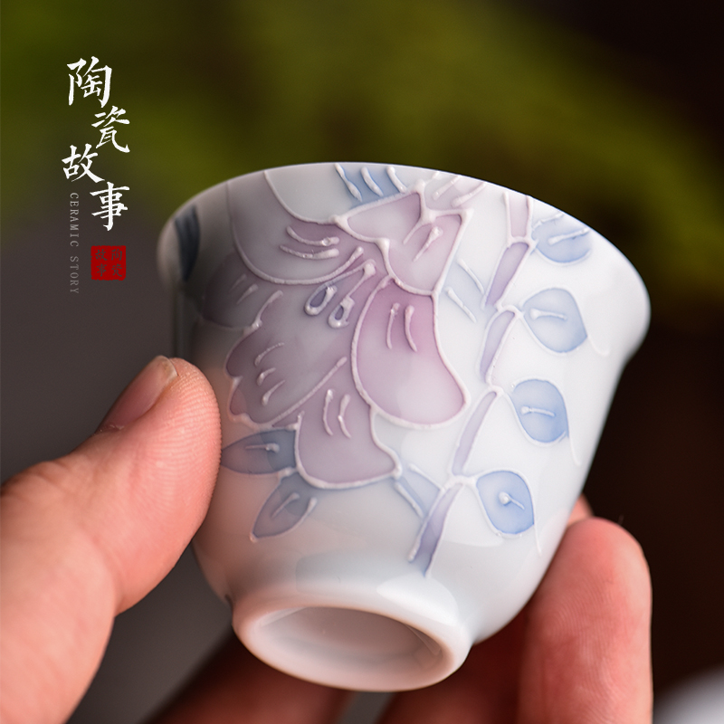 Special small cups white porcelain ceramic sample tea cup personal story kung fu tea cups fragrance - smelling cup, master cup single CPU