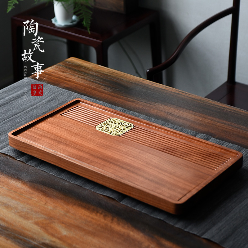 The Story of pottery and porcelain tea tray was solid wood home hua limu the whole piece of wood dry tea tea sea kung fu tea set