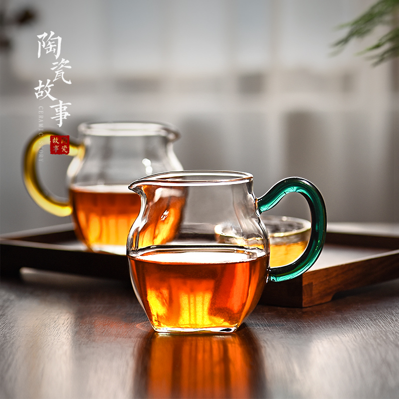 Ceramic fair story glass cup more Japanese high - end tea kelp handle a single male cup tea tea set points