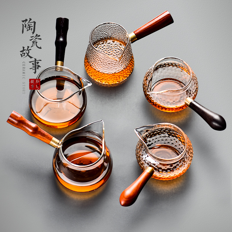 Ceramic fair story cup glass) with a body suit high - end tea sea - a single side of high temperature resistant to points