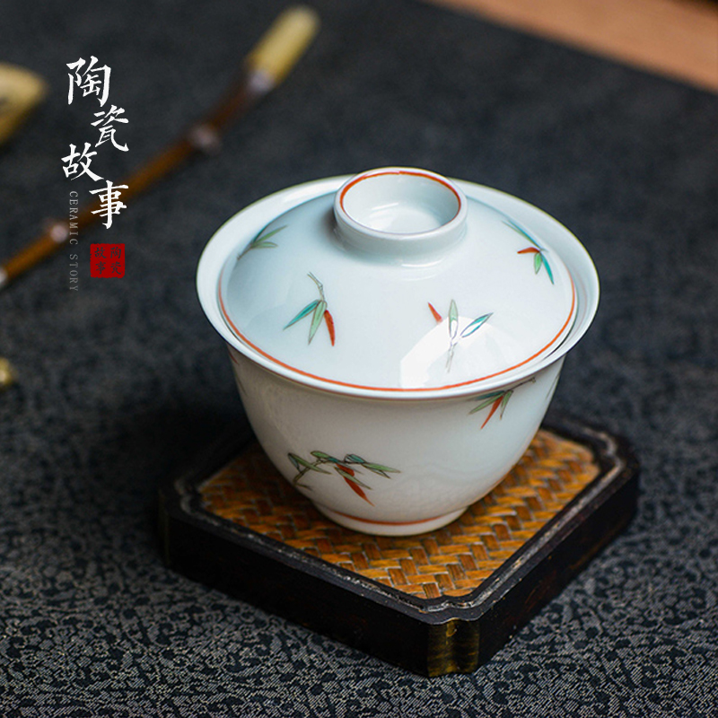 High - end checking hand - made ceramic story town tureen three tureen single jingdezhen pure hand - made tureen