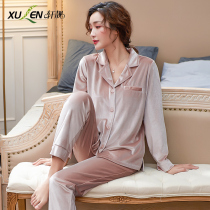 Gold velvet small fragrance pajamas women spring and autumn long sleeves autumn and winter thin velvet large size Korean version of the home clothes two-piece set