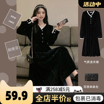 Early spring and autumn French retro black velvet dress Heben 2022 new tide tea break high - sensibility dress