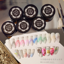 E7unii Wire drawing glue Japanese canned nail art black and white elastic wire drawing painted smudged line nail glue set