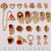 Nail art temperature change jewelry net red explosion Pixiu color-changing opal goldfish red diamond chain nail decoration 456