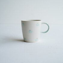 Japanese Ceramics Writers Little Butterflies Hiroko Yuko Macs Cup Coffee Cup Borrowed Stone Wood mint Color Sweet Dishes