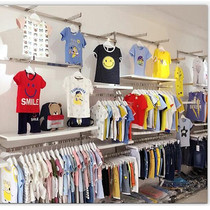 Mens wall shelf womens stainless steel plate column childrens clothing Wall combination rack display rack clothing store decoration