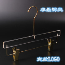Clothing store transparent hanger pants clip adult acrylic pants clip Crystal boom hotel clothes pants clip