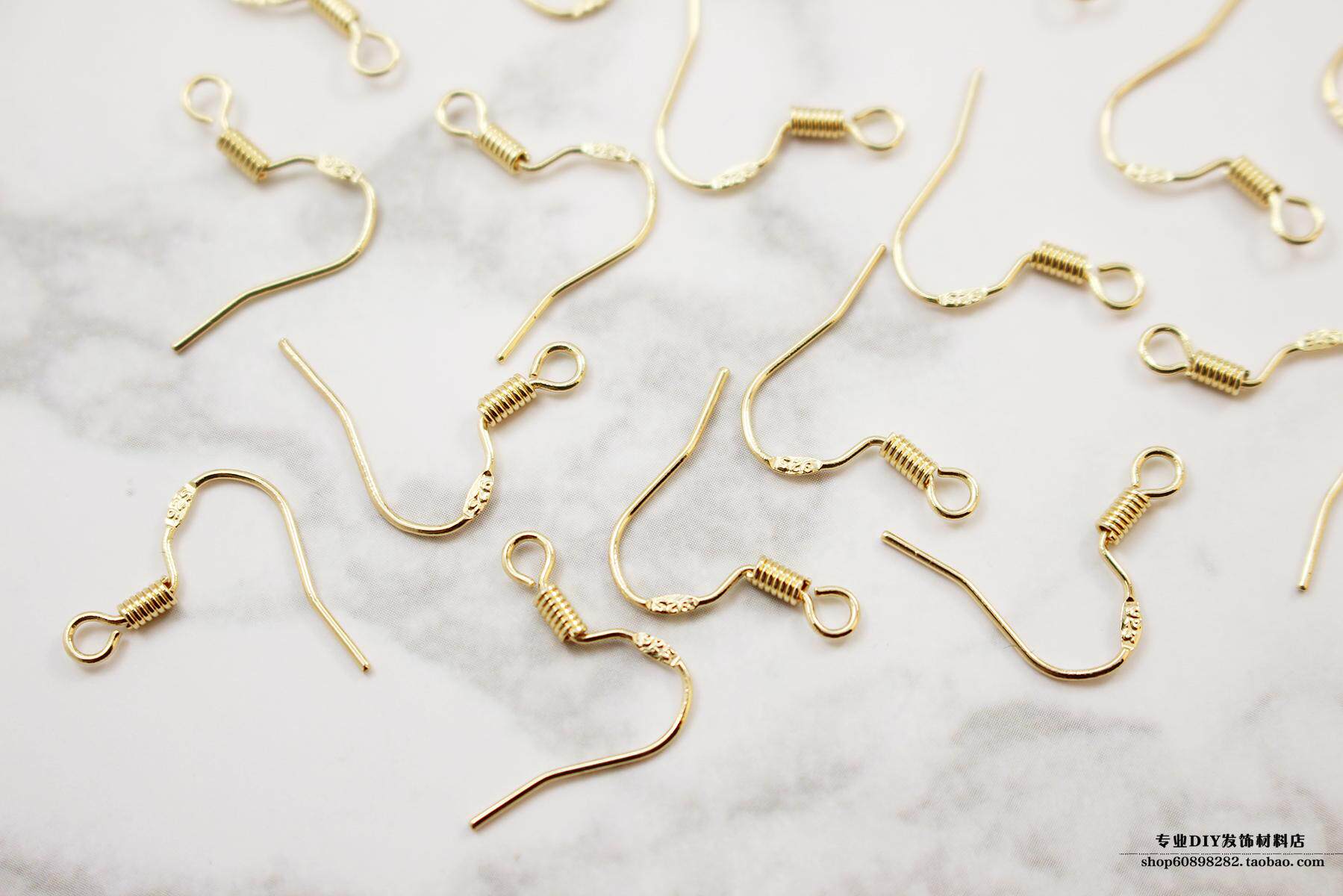 不褪色铜镀18k真金铜镀耳勾耳线耳钉diy耳饰配件材料
