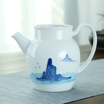 Hand painted embossed fair cup Ceramic Utiliti tea Tea With Handle Tea Sea Tea Road Accessories Tea Water Subtea