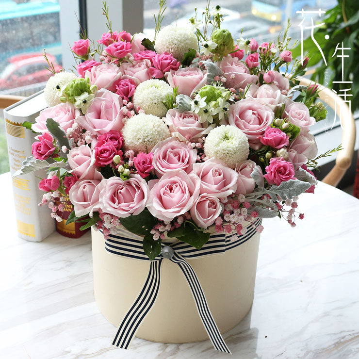 新品定制圆筒礼盒同城配送花广州长沙生日抱抱筒鲜花速递南通上门_7折
