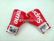 New suqreme ev velcro boxing gloves leather 10oz to 14oz red and black factory direct sales