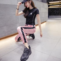 Womens suit 2020 new summer clothes loose student personality age reduction half sleeve casual fashion brand Harun two-piece set