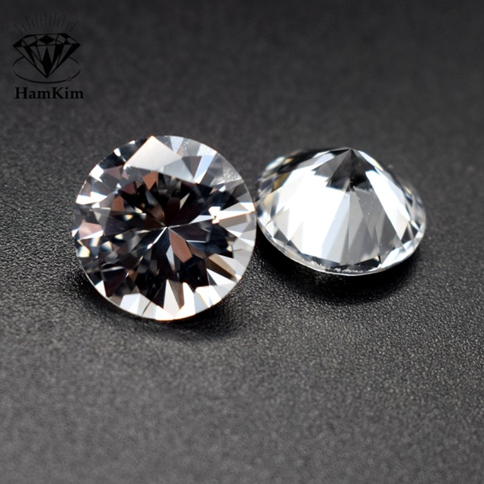 白色宝石圆形圆钻裸石白刚玉耐高温耳钉吊坠戒指未镶嵌裸钻过钻笔