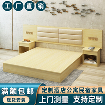 Hotel bed furniture Standard room Full set of express hotel apartment bed Custom room bed and breakfast Single double hotel special bed