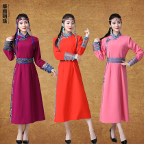 New Mongolian dress Spring comfortable long ethnic style clothing Improved Mongolian robe daily wear performance clothing