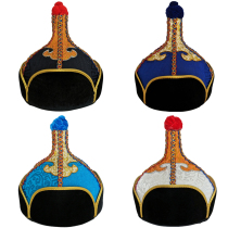 Mens Mongolian hat Adult folk dance performance hat Mongolian clothing with accessories New Mongolian Prince hat