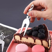 Creative stainless steel fruit fork Sign sub note shape Safety fruit sign Dessert fork Cake fork Childrens fork