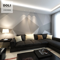 Modern upscale TV Background wall Custom fresco minimalist 3D Cubic coffee beige Seamless Wall Cloth Wallpaper 012