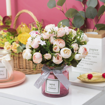 Nordic ins simulation flower sunflower fake flower decoration bouquet indoor plastic silk flower living room dining table decoration