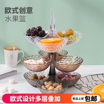 Creative European-style fruit tray multi-layered overlay storage fruit tray living room tea several dried fruit boxes with candy plastic plates