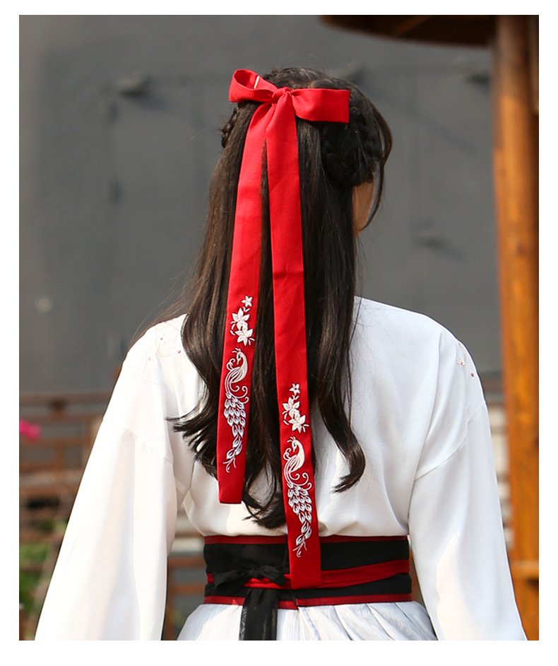 汉服古风发带流苏发饰女配饰头绳饰品头饰丝带腰带刺绣绑发束发男