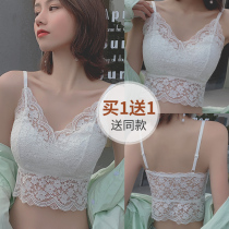 Beauty back sling 2020 new net red popular vest sexy lace white underwear womens belt chest pad one bra