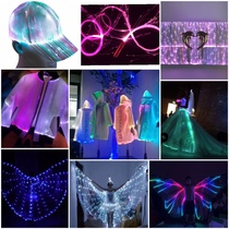 LED fiber optic whip luminescent night shop performance bar performance props gogo with light clothing fiber optic cloak luminous clothing