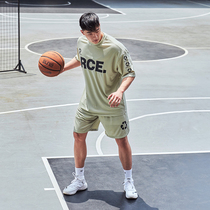 OMG official summer leisure letter sports T-shirt men running fitness set loose breathable short sleeve quick drying suit