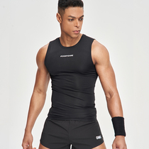 OMG Tide brand nylon super elastic ultra-thin professional training tight fitness clothes mens sleeveless T-shirt sports vest