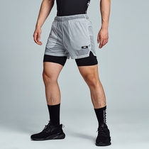 OMG official men running quick-dry moisture wicking sports shorts men loose gym training stretch three points
