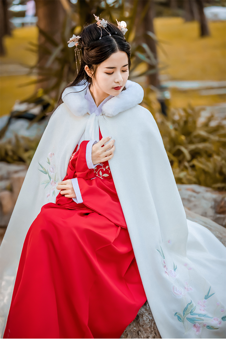 汉服斗篷女秋长款古风斗篷披风加绒日常学生古装仙女风汉元素